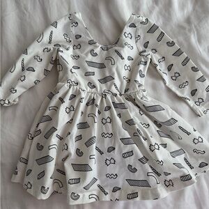 Monica + Andy Pasta White Patterned Baby Dress
